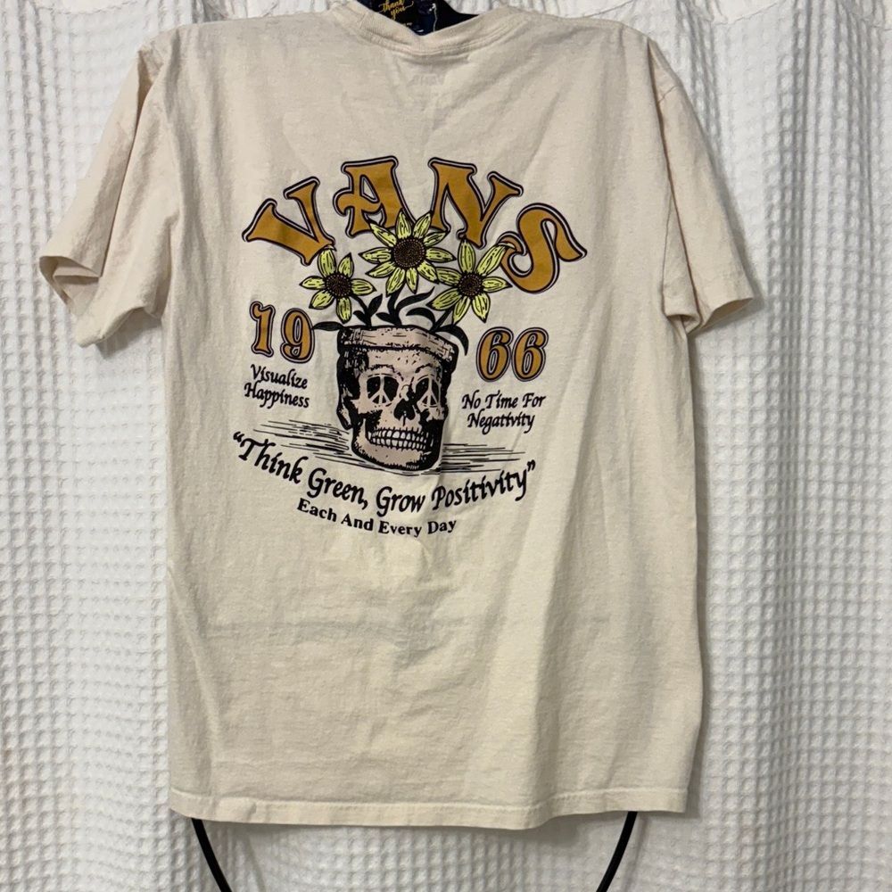 Vans Cream Short Sleeve Tee with Graphic Size MD - Picture 4 of 5